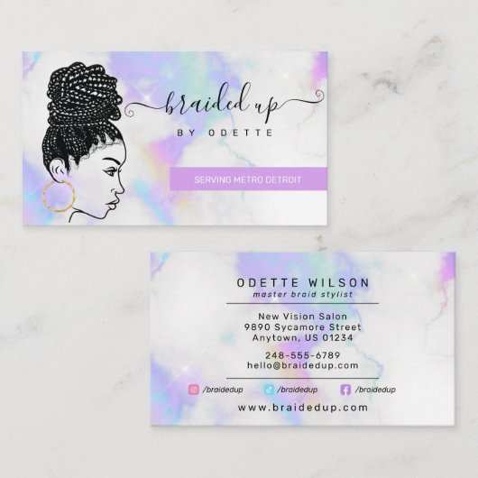 Stylist Pastel Clouds Visitenkarte (Vorne/Hinten)