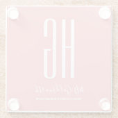 Stylist Personalisiert Korallenrosa Glasuntersetzer (Rückseite)