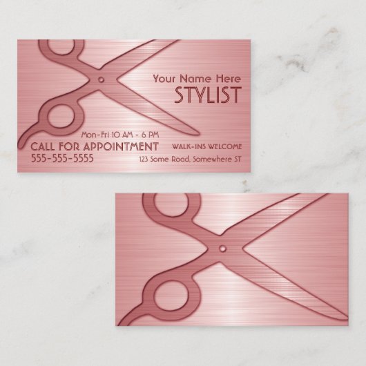 Stylist Pink Visitenkarte (Vorne/Hinten)