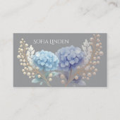 Stylist Powder Blue Hydrangea Wasserfarbe Visitenkarte (Vorderseite)
