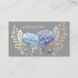 Stylist Powder Blue Hydrangea Wasserfarbe Visitenkarte