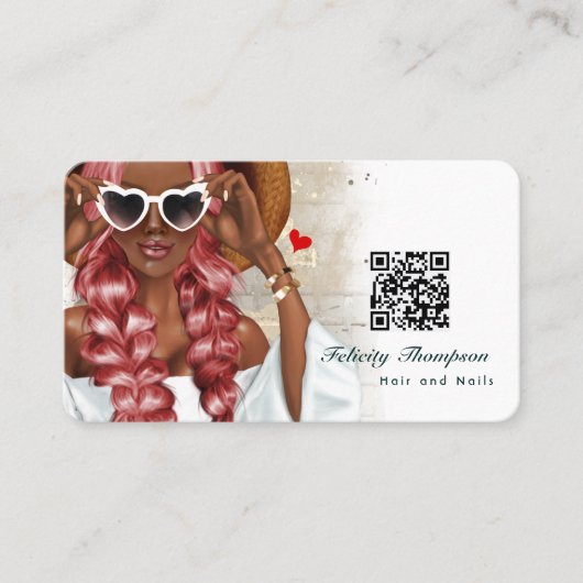 Stylist QR Code Business Car Visitenkarte (Vorderseite)