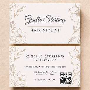 Stylist QR Code Floral Visitenkarte
