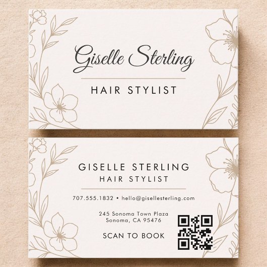 Stylist QR Code Floral Visitenkarte