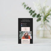 Stylist QR Code für moderne Blush & Black Makeup Visitenkarte (Stehend Vorderseite)