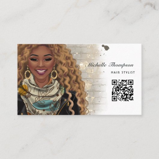 Stylist QR Code Visitenkarte (Vorderseite)