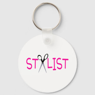 Stylist-Rosa mit Scheren Schlüsselanhänger
