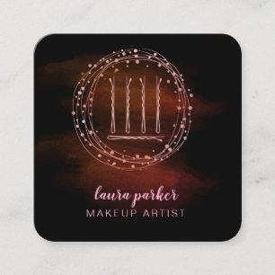 Stylist Rose Gold Bobby Buttone Makeup Artist Quadratische Visitenkarte