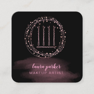 Stylist Rose Gold Bobby Buttone Makeup Artist Quadratische Visitenkarte