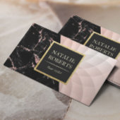 Stylist Rose Gold Marble Geometric Lotus Visitenkarte