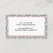 Stylist-Rose Goldschere Leopard Salon Visitenkarte (Rückseite)