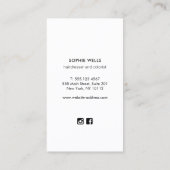 Stylist-Salon für Haarverlängerungen Visitenkarte (Rückseite)