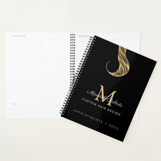 Stylist Salon Gold Black Monogram Planer (Anzeige)