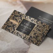 Stylist Salon Luxury Black & Gold Metallic Visitenkarte