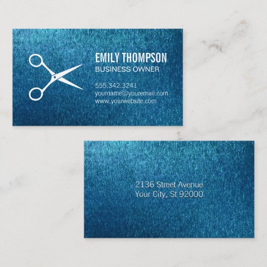 Stylist | Schafe | Hintergrund Blue Texture Visitenkarte (Vorne/Hinten)