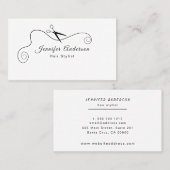 Stylist-Schere Schwarzweiß-Visitenkarte Visitenkarte (Vorne/Hinten)