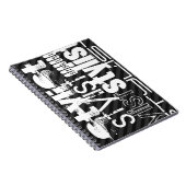 Stylist; schwarz und dunkelgraue Streifen Notizblock (Rechte Seite)