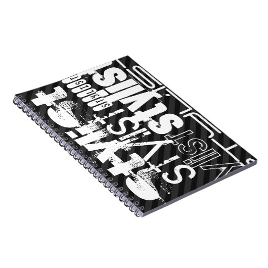 Stylist; schwarz und dunkelgraue Streifen Notizblock (Rechte Seite)