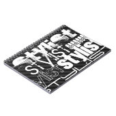 Stylist; schwarz und dunkelgraue Streifen Notizblock (Linke Seite)