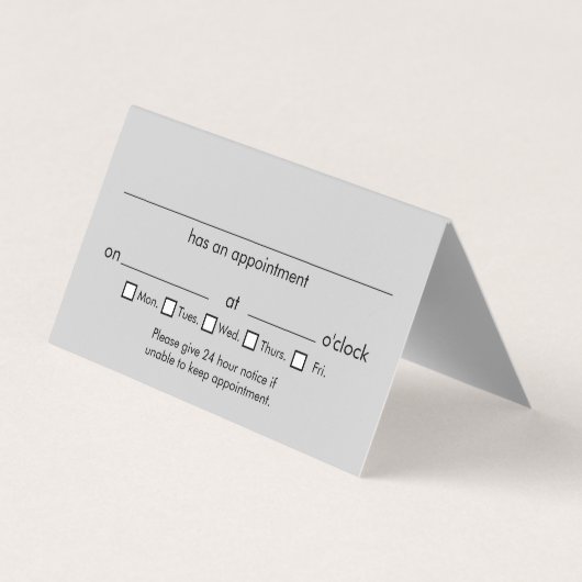 Stylist Silver Ernennung Visitenkarten (Rückseite)