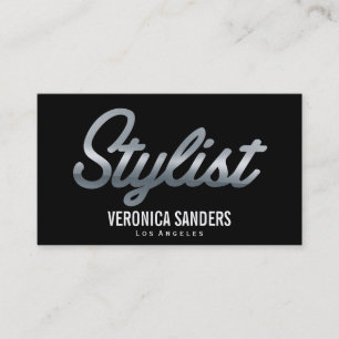 Stylist   Silver Script Visitenkarte