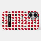 Stylist Sweet Heart Pattern Monogram iPhone Case (Rückseite (Horizontal))