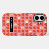 Stylist Sweet Heart Pattern Monogram iPhone Case (Rückseite (Horizontal))