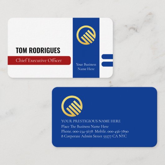 Stylist Template Office Manager Executive Visitenkarte (Vorne/Hinten)