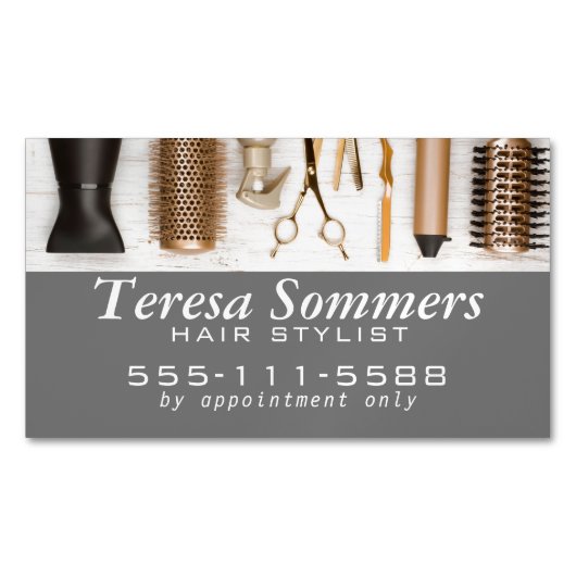 Stylist Tools Modermodern Magnetische Visitenkarte (Vorderseite)