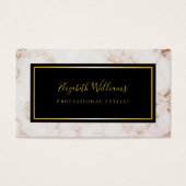 Stylist-Visitenkarten für Rosa Schwarzes Marmor (Vorderseite)