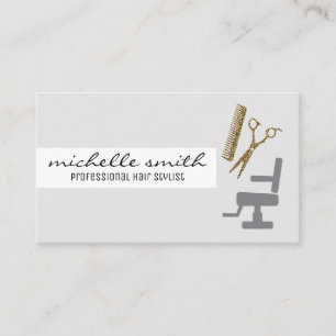 Stylist-Vorsitzende Comb Shears Visitenkarte