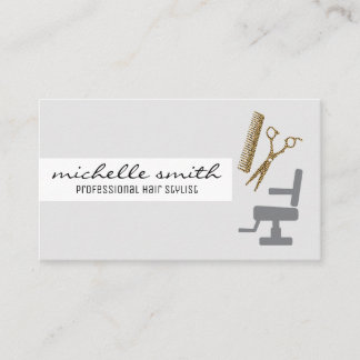 Stylist-Vorsitzende Comb Shears Visitenkarte