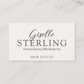Stylist White Script Modern QR Code Visitenkarte (Vorderseite)