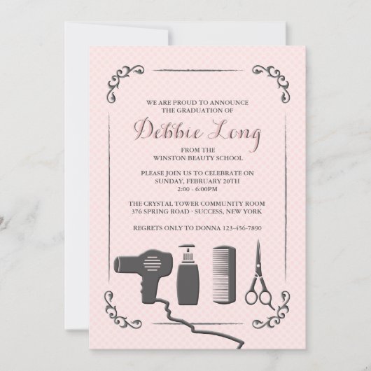 Stylisten Abschluss-Einladung Einladung (Vorderseite)