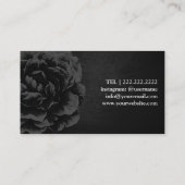 Stylistin Silberschere Elegante Schwarze Flora Visitenkarte (Rückseite)