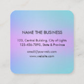 Stylistische Goldschere Lila Elegante Salon Quadratische Visitenkarte (Rückseite)