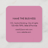 Stylistische Goldschere Rosa Rosa Salon Quadratische Visitenkarte (Rückseite)