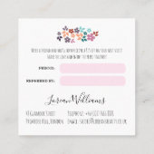 Stylistische Pastel Floral Hair Stylist Blume Wrea Terminkarte (Rückseite)