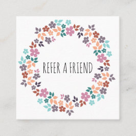 Stylistische Pastel Floral Hair Stylist Blume Wrea Terminkarte