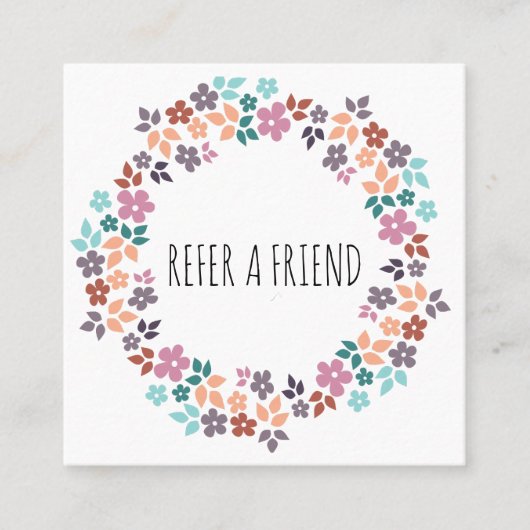 Stylistische Pastel Floral Hair Stylist Blume Wrea Terminkarte (Vorderseite)