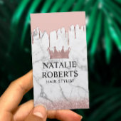 Stylistische Rose Gold Crown Marble Tropfen & Marm Terminkarte