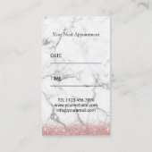 Stylistische Rose Gold Crown Marble Tropfen & Marm Terminkarte (Rückseite)