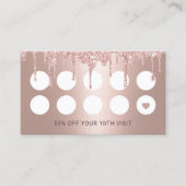 Stylistische Rose Gold Glitzer Tropfen Salon Loyal Treuekarte (Vorderseite)