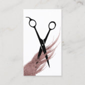 Stylistische Rose Gold Hair & Schissor Elegante Visitenkarte (Vorderseite)