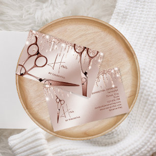 Stylistische Rose Gold moderne Typografie-Schere Visitenkarte
