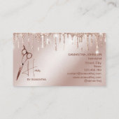 Stylistische Rose Gold moderne Typografie-Schere Visitenkarte (Rückseite)