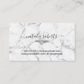 Stylistische Rose Gold Schere Schwarz-weißer Marmo Visitenkarte (Rückseite)