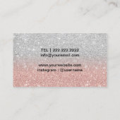 Stylistische Rose Gold & Silver Glitzer Haarlatte Visitenkarte (Rückseite)