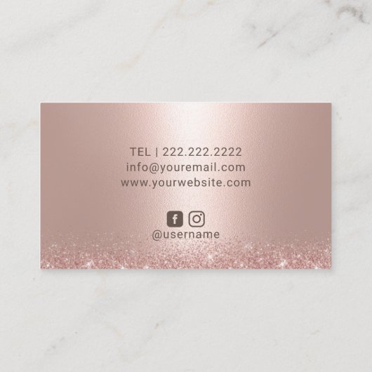 Stylistische Rose Gold Silver Tropfens Salon & WEL Visitenkarte (Rückseite)