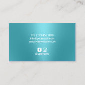 Stylistische Rose Gold Tropfen Türkis Salon Visitenkarte (Rückseite)